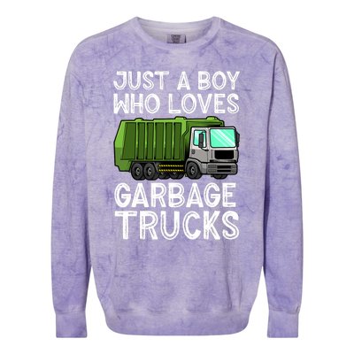 Funny Garbage Truck Design For Boy Trash Truck Colorblast Crewneck Sweatshirt