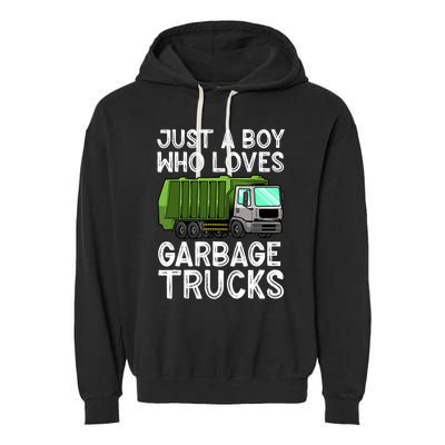 Funny Garbage Truck Design For Boy Trash Truck Garment-Dyed Fleece Hoodie