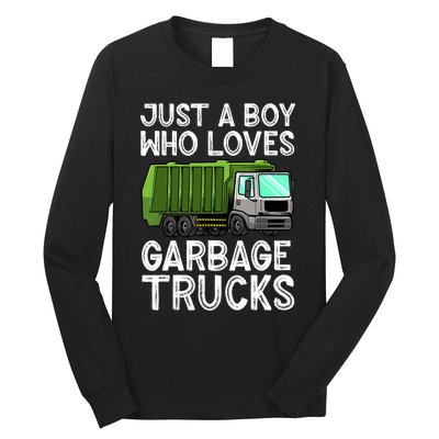 Funny Garbage Truck Design For Boy Trash Truck Long Sleeve Shirt