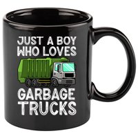 Funny Garbage Truck Design For Boy Trash Truck 11oz C Handle Ceramic Mug