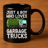 Funny Garbage Truck Design For Boy Trash Truck 11oz C Handle Ceramic Mug