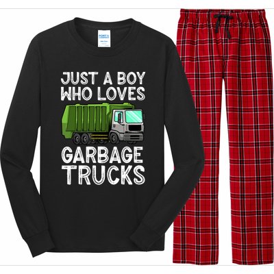 Funny Garbage Truck Design For Boy Trash Truck Long Sleeve Pajama Set