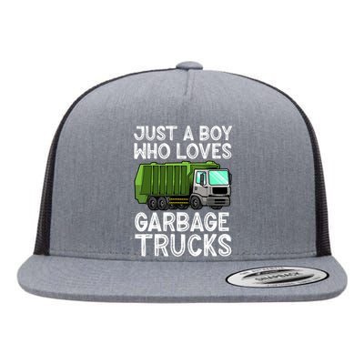 Funny Garbage Truck Design For Boy Trash Truck Flat Bill Trucker Hat