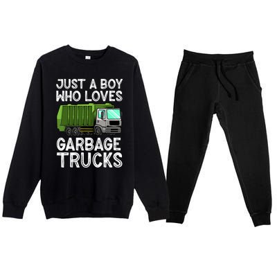 Funny Garbage Truck Design For Boy Trash Truck Premium Crewneck Sweatsuit Set