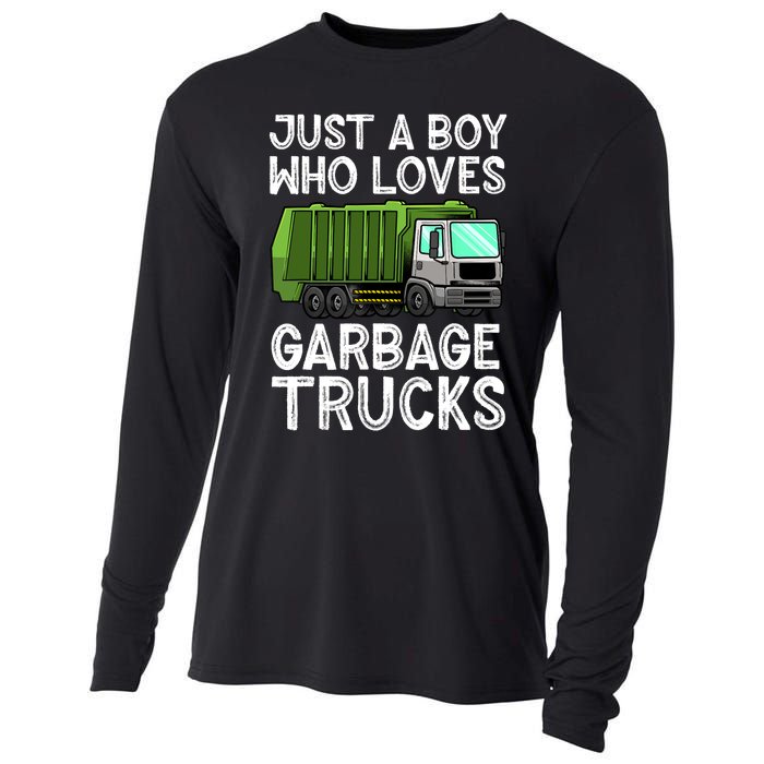 Funny Garbage Truck Design For Boy Trash Truck Cooling Performance Long Sleeve Crew