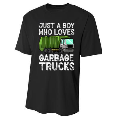 Funny Garbage Truck Design For Boy Trash Truck Performance Sprint T-Shirt