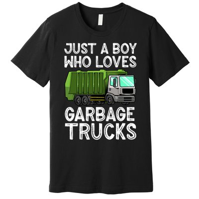 Funny Garbage Truck Design For Boy Trash Truck Premium T-Shirt