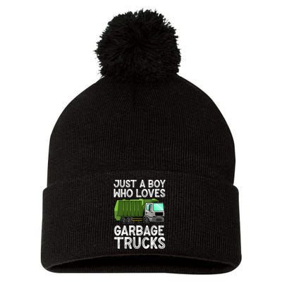 Funny Garbage Truck Design For Boy Trash Truck Pom Pom 12in Knit Beanie