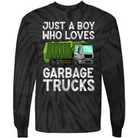 Funny Garbage Truck Design For Boy Trash Truck Tie-Dye Long Sleeve Shirt