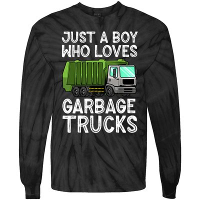 Funny Garbage Truck Design For Boy Trash Truck Tie-Dye Long Sleeve Shirt