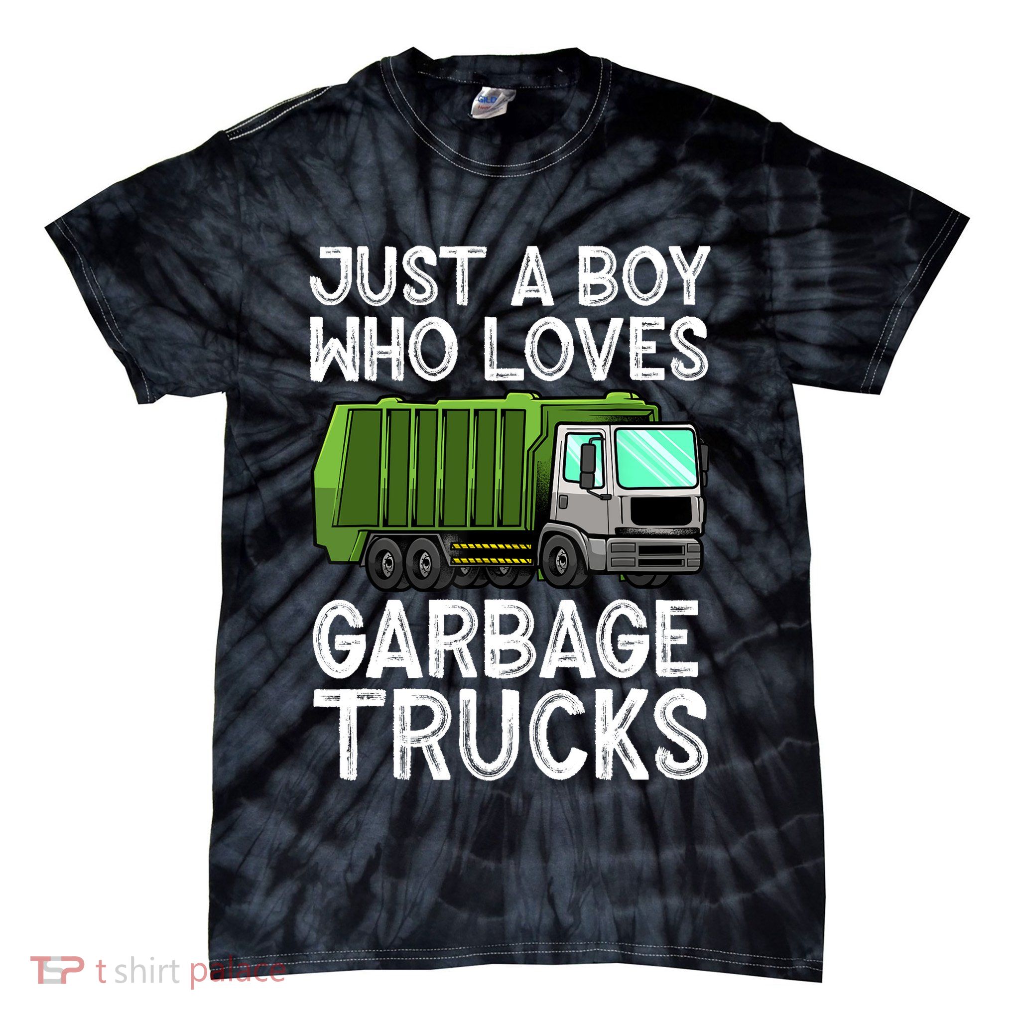 Funny Garbage Truck Design For Boy Trash Truck Tie-Dye T-Shirt