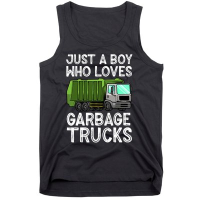 Funny Garbage Truck Design For Boy Trash Truck Tank Top