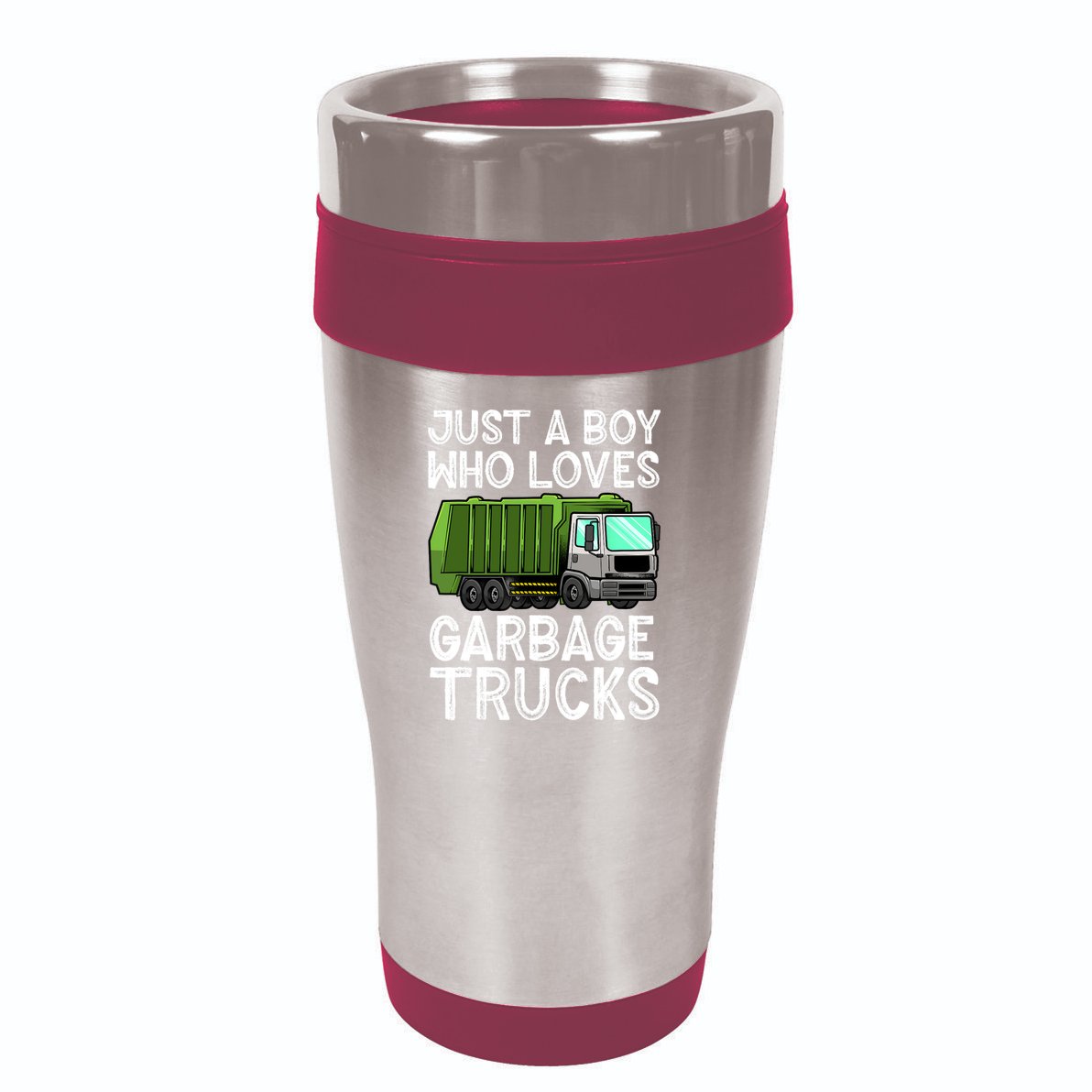 Funny Garbage Truck Design For Boy Trash Truck 16oz Travel Tumbler
