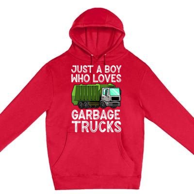 Funny Garbage Truck Design For Boy Trash Truck Premium Pullover Hoodie