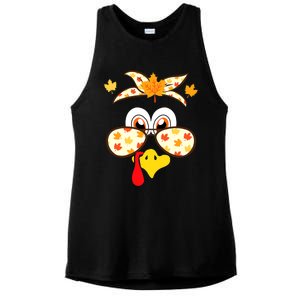 Funny Gobble Turkey Thanksgiving Face Costume Boys Girls Kid Ladies PosiCharge Tri-Blend Wicking Tank