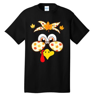 Funny Gobble Turkey Thanksgiving Face Costume Boys Girls Kid Tall T-Shirt