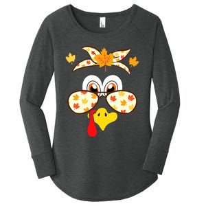 Funny Gobble Turkey Thanksgiving Face Costume Boys Girls Kid Women's Perfect Tri Tunic Long Sleeve Shirt