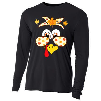 Funny Gobble Turkey Thanksgiving Face Costume Boys Girls Kid Cooling Performance Long Sleeve Crew