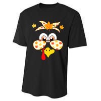 Funny Gobble Turkey Thanksgiving Face Costume Boys Girls Kid Performance Sprint T-Shirt