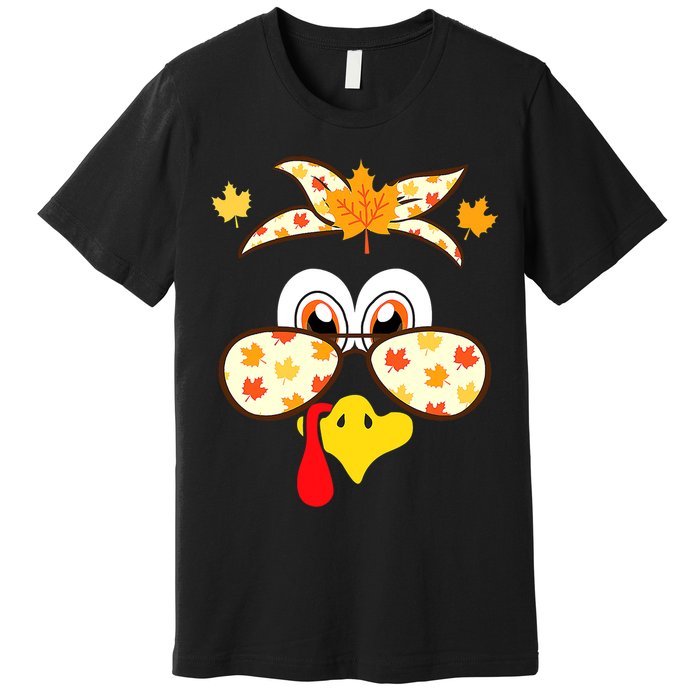 Funny Gobble Turkey Thanksgiving Face Costume Boys Girls Kid Premium T-Shirt