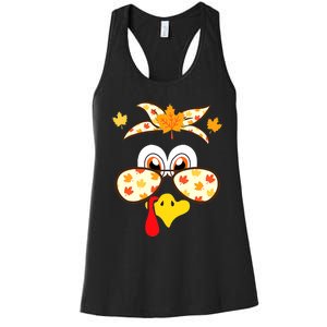 Funny Gobble Turkey Thanksgiving Face Costume Boys Girls Kid Women's Racerback Tank