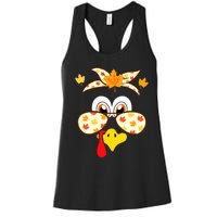 Funny Gobble Turkey Thanksgiving Face Costume Boys Girls Kid Women's Racerback Tank