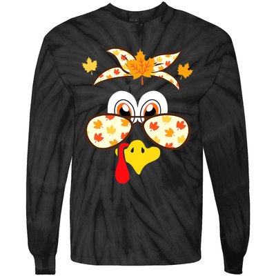 Funny Gobble Turkey Thanksgiving Face Costume Boys Girls Kid Tie-Dye Long Sleeve Shirt