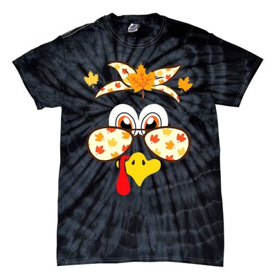 Funny Gobble Turkey Thanksgiving Face Costume Boys Girls Kid Tie-Dye T-Shirt