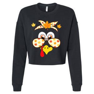 Funny Gobble Turkey Thanksgiving Face Costume Boys Girls Kid Cropped Pullover Crew