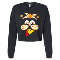 Funny Gobble Turkey Thanksgiving Face Costume Boys Girls Kid Cropped Pullover Crew