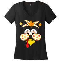 Funny Gobble Turkey Thanksgiving Face Costume Boys Girls Kid Women's V-Neck T-Shirt