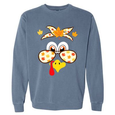 Funny Gobble Turkey Thanksgiving Face Costume Boys Girls Kid Garment-Dyed Sweatshirt