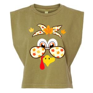 Funny Gobble Turkey Thanksgiving Face Costume Boys Girls Kid Garment-Dyed Women's Muscle Tee