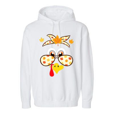 Funny Gobble Turkey Thanksgiving Face Costume Boys Girls Kid Garment-Dyed Fleece Hoodie