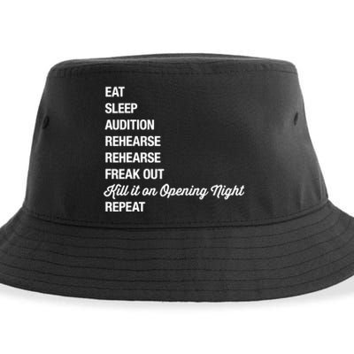 Funny Gift Theater Geek Gift Musical Life Eat Sleep Theatre Gift Sustainable Bucket Hat