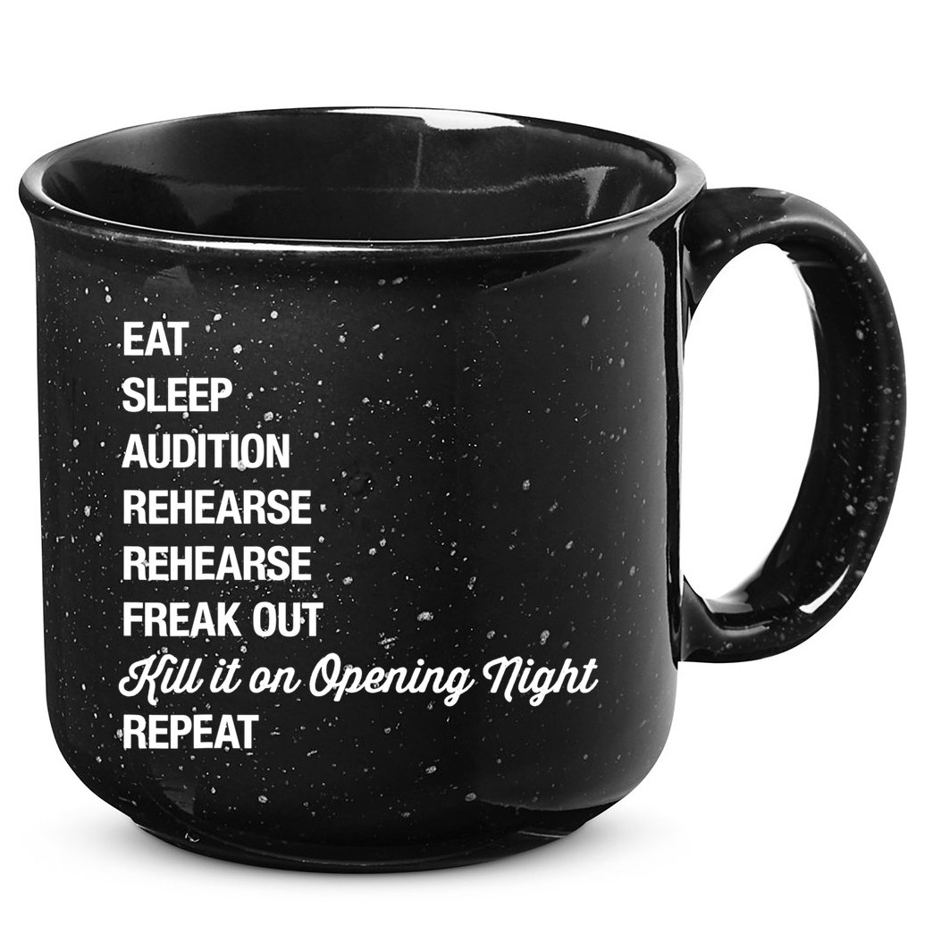 Funny Gift Theater Geek Gift Musical Life Eat Sleep Theatre Gift 15oz Campfire Ceramic Mug
