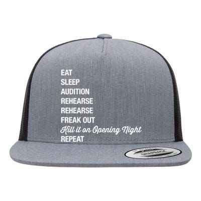 Funny Gift Theater Geek Gift Musical Life Eat Sleep Theatre Gift Flat Bill Trucker Hat