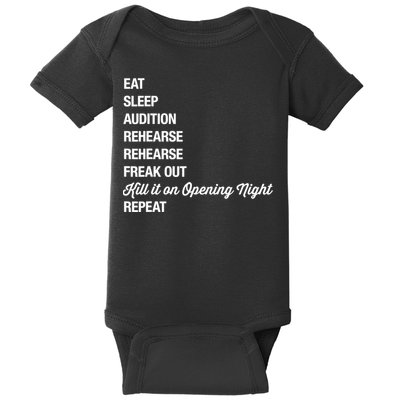 Funny Gift Theater Geek Gift Musical Life Eat Sleep Theatre Gift Baby Bodysuit