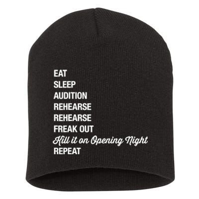 Funny Gift Theater Geek Gift Musical Life Eat Sleep Theatre Gift Short Acrylic Beanie