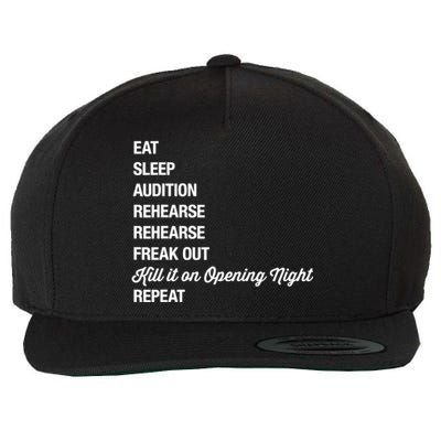 Funny Gift Theater Geek Gift Musical Life Eat Sleep Theatre Gift Wool Snapback Cap