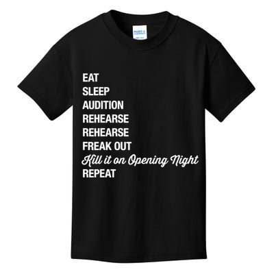 Funny Gift Theater Geek Gift Musical Life Eat Sleep Theatre Gift Kids T-Shirt