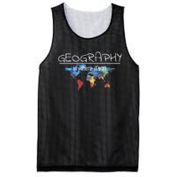 Funny Geography Teacher Earth Day Design Is Where Its At Mesh Reversible Basketball Jersey Tank