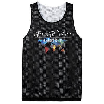 Funny Geography Teacher Earth Day Design Is Where Its At Mesh Reversible Basketball Jersey Tank