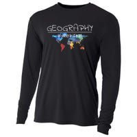 Funny Geography Teacher Earth Day Design Is Where Its At Cooling Performance Long Sleeve Crew