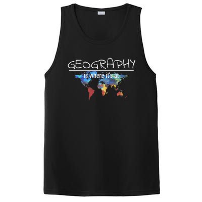 Funny Geography Teacher Earth Day Design Is Where Its At PosiCharge Competitor Tank