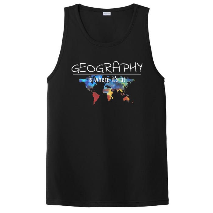 Funny Geography Teacher Earth Day Design Is Where Its At PosiCharge Competitor Tank