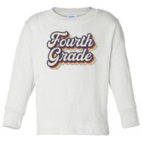 Fourth Grade Teacher Retro Vintage 4th Grade Teacher Team Toddler Long Sleeve Shirt