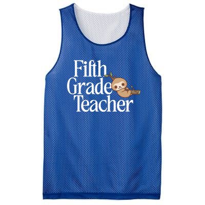 Fifth Grade Teacher Sloth Back To School 5Th Grade Funny Gift Mesh Reversible Basketball Jersey Tank