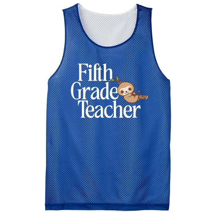 Fifth Grade Teacher Sloth Back To School 5Th Grade Funny Gift Mesh Reversible Basketball Jersey Tank