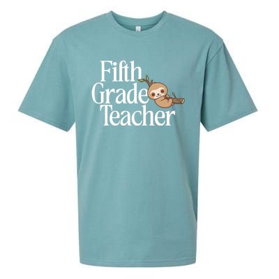 Fifth Grade Teacher Sloth Back To School 5Th Grade Funny Gift Sueded Cloud Jersey T-Shirt